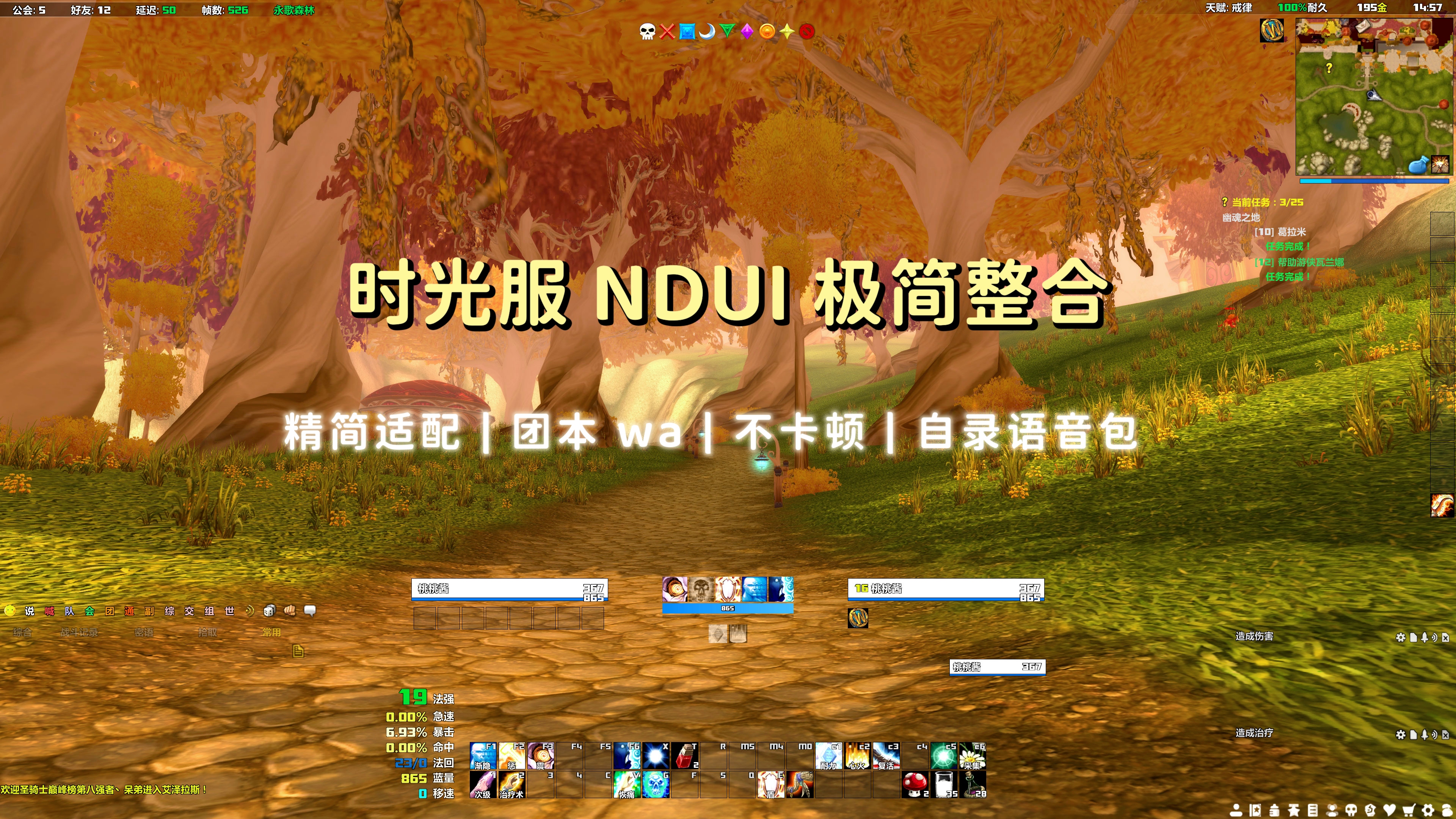 【桃桃】时光服NDUI 低占用/双采辅助/全职业 / 团本 WA 整合，更新看日志3/3