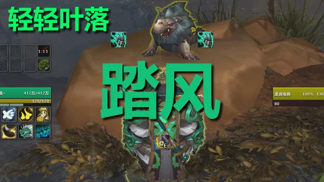 【轻轻叶落】熊猫人之谜-武僧-踏风技能提示