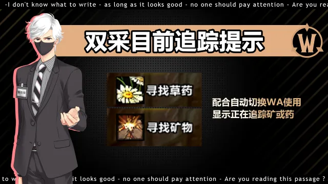 【安在俊azj】显示目前追踪采矿/采药,如何配合切换WA使用在底下(泰坦重铸 时光服)