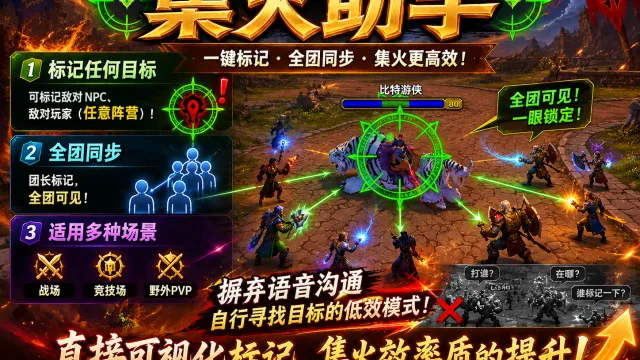[诗逸] 集火助手（标记任意目标、全团同步显示；可标记敌对阵营）